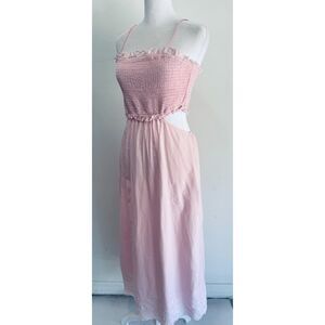 Shore maxi dress embroidered smocked 100% cotton summer coquette romantic womenL
